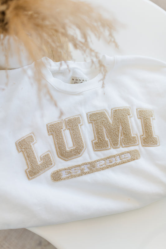 Lumi Est. 2019 White Crewneck